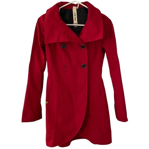 Soia and Kyo Red Hooded Trench Coat Rain Coat XXS - Picture 1 of 11